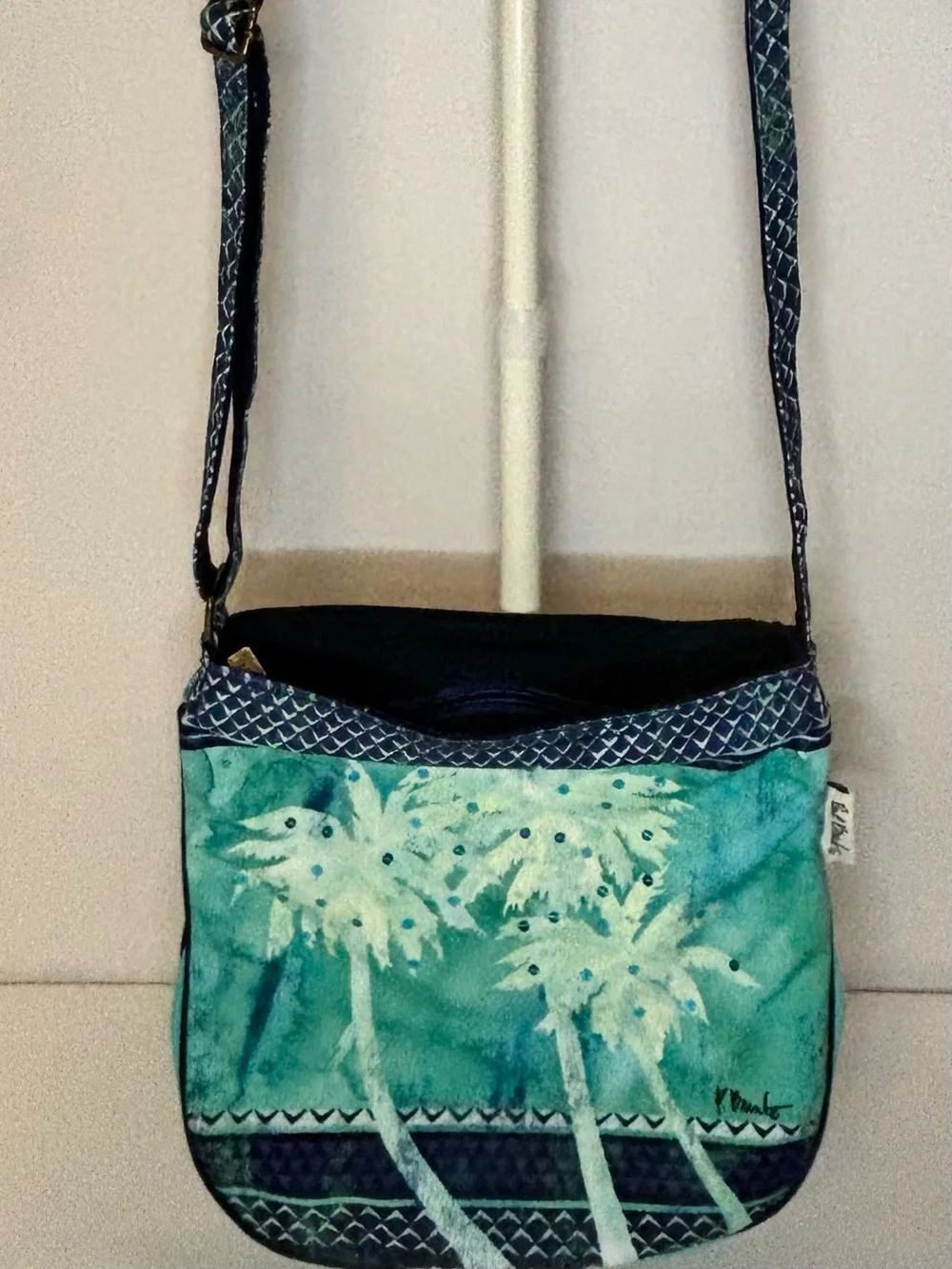 Paul Brent Y2K Coastal Palm Tree Canvas Crossbody Bag Boho Coastal Grandma Beach